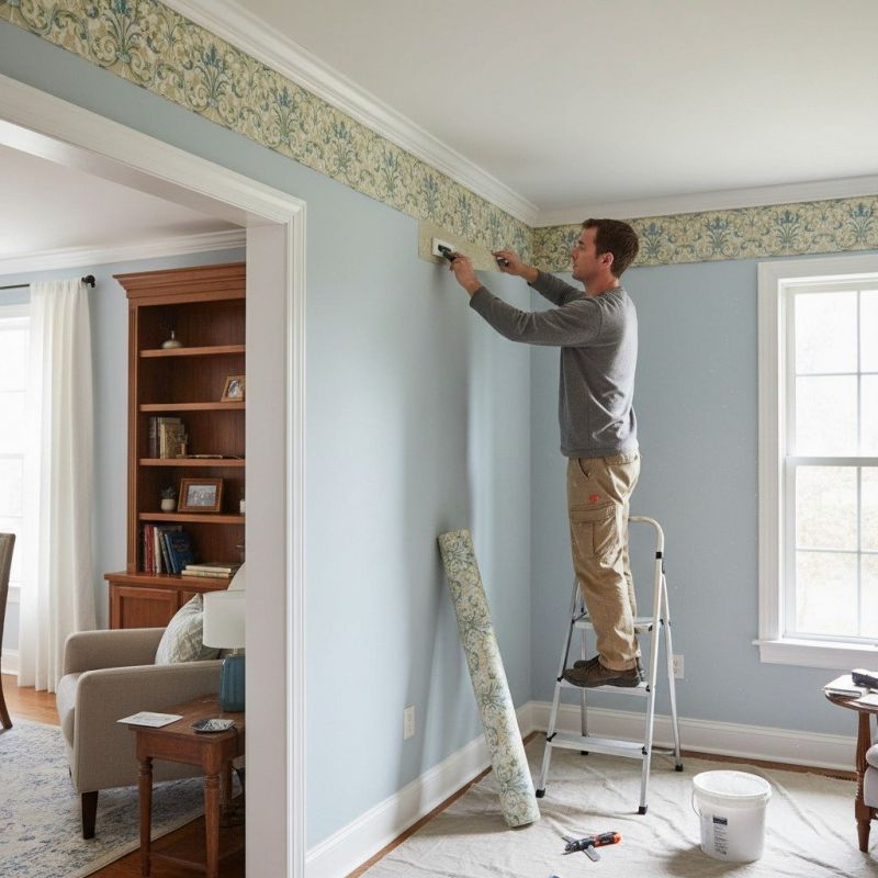Bedroom Wallpaper Installation